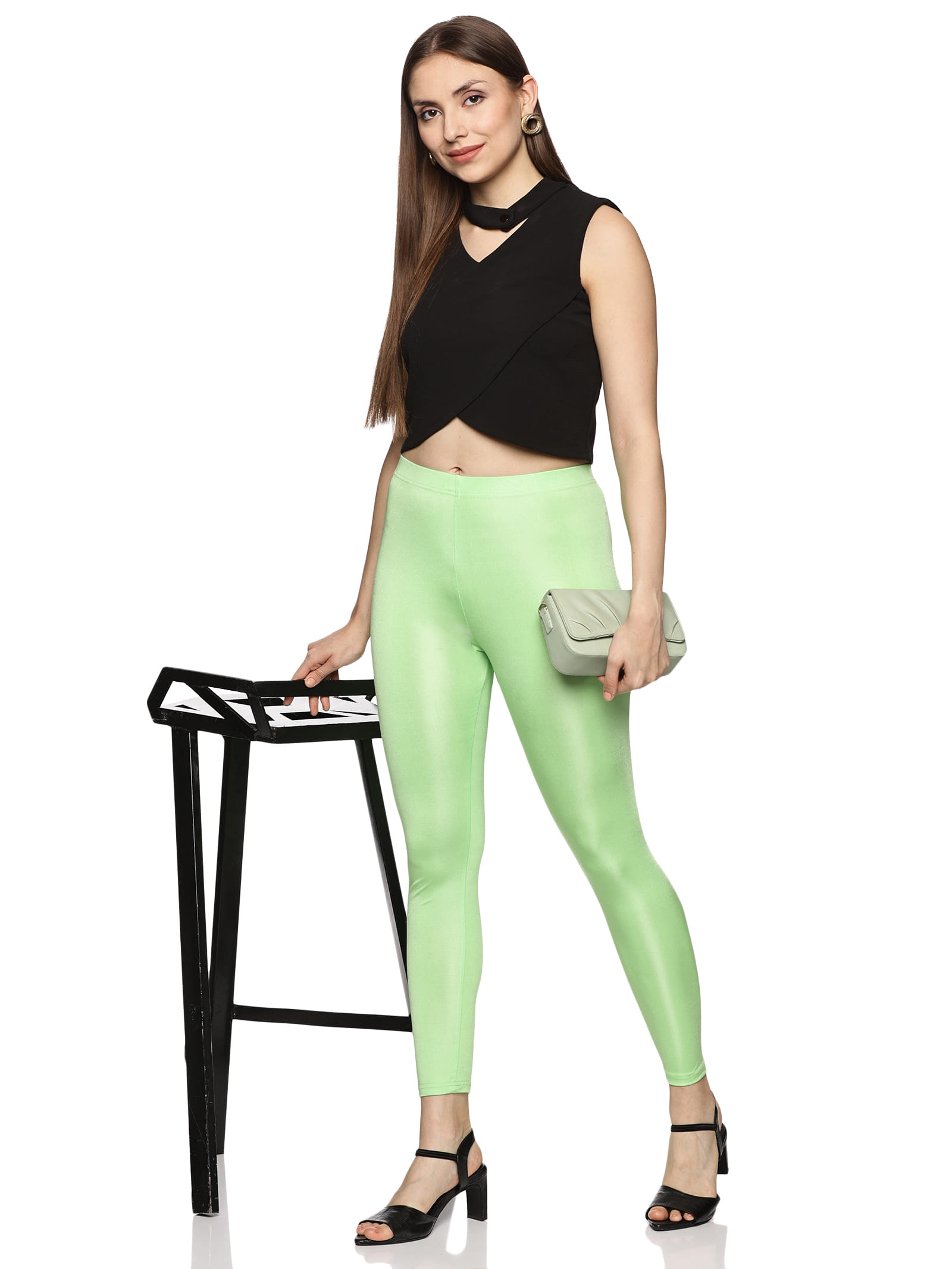Green shimmer leggings (Tea Green)