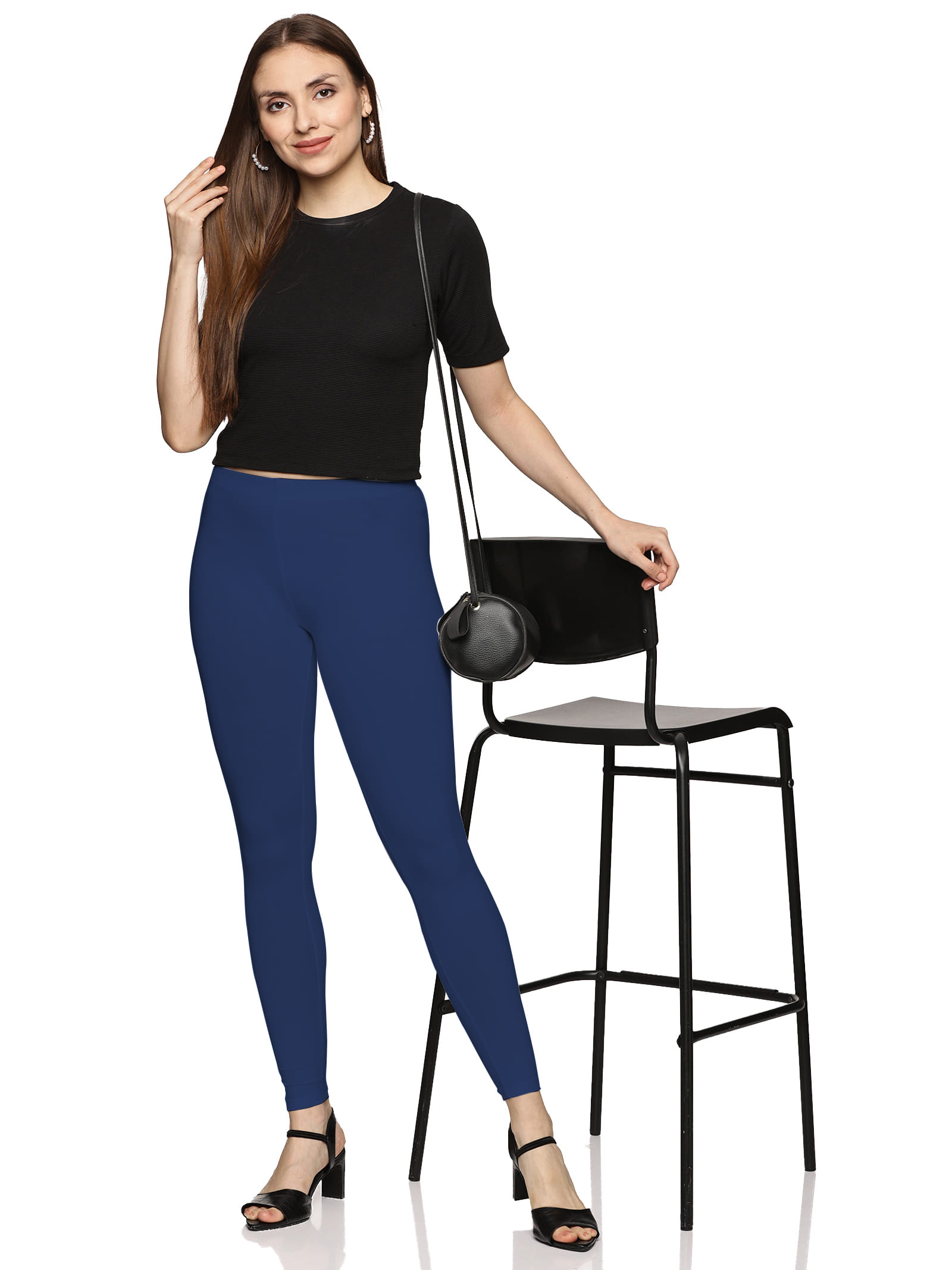 Blue ankle length leggings (Winter-blue)